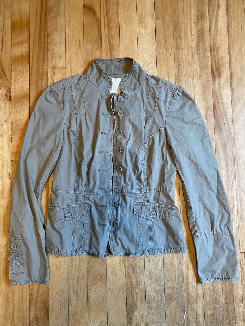 Women’s Grey Green Button-Front Jacket